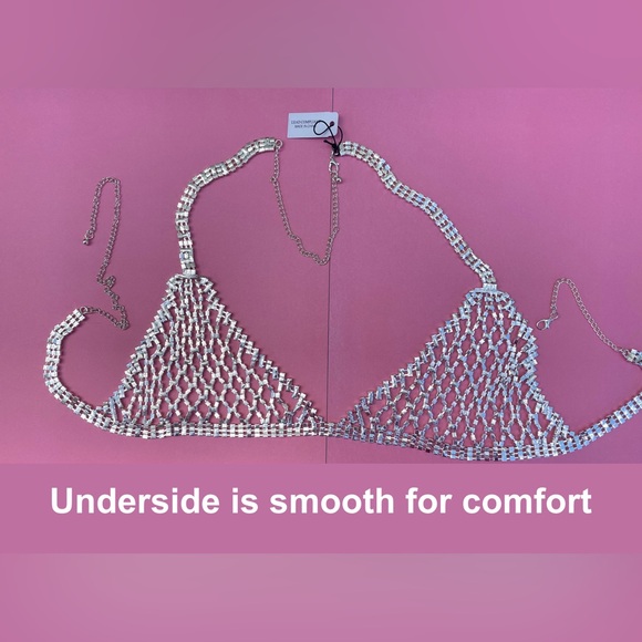 NWT Natasha Couture Rhinestone Bralette Adjustable Size - Picture 9 of 14